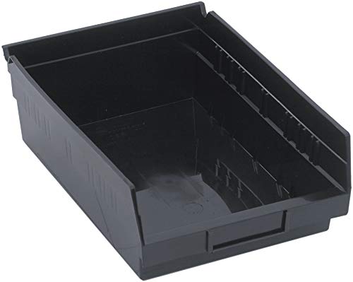 Quantum Storage K-QSB107CO-8 8-Pack Black Conductive Plastic Shelf Bin Storage Containers, 11-5/8