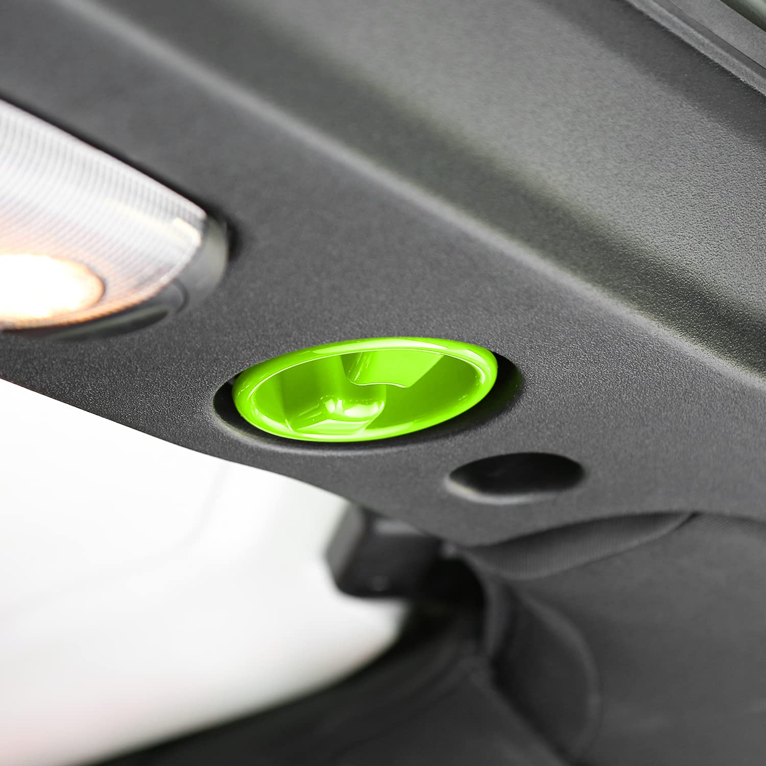 2007-2018 Jeep Wrangler JK JKU Roof Top Mounting Knob Screw Cover - Interior Accessories for 2/4 Door Models - Durable Green Decoration - Perfect for Off-Roading & Customization