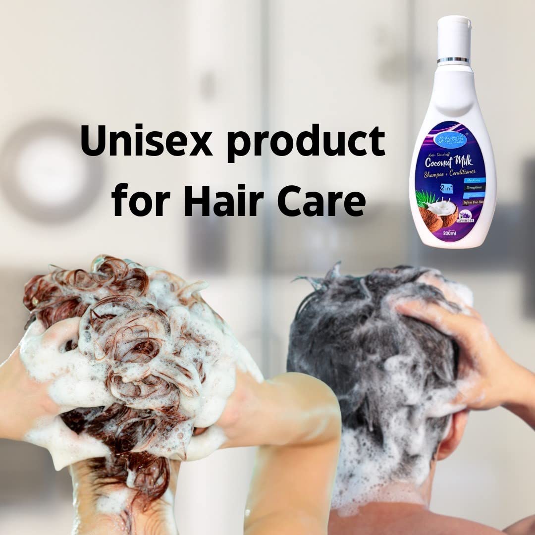 PNC Coconut Milk Shampoo for Hair Care - 200ml (Pack of 2) | Moisturizing & Nourishing Formula for Dry, Damaged Hair | Perfect for Daily Use & Salon-Quality Results at Home