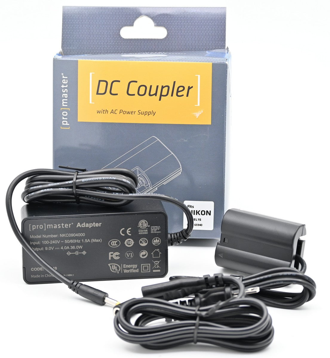 Open Box Excellent ProMaster DC Coupler with AC Power Supply for Nikon EN EL15 - Perfect for Studio Photography & Continuous Shooting