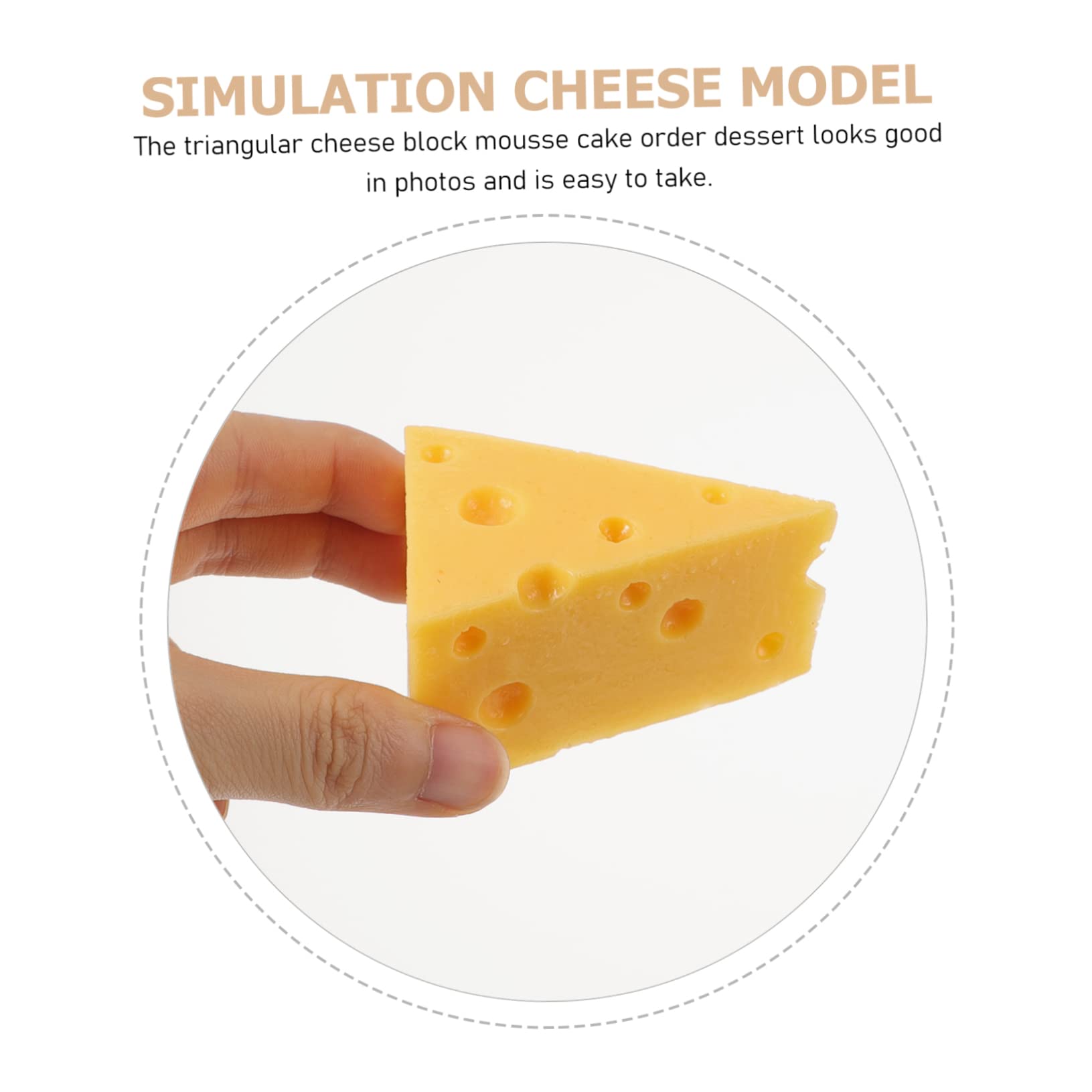 Mobestech 4pcs Realistic Simulation Cheese Model - Fake Cheese Toys for Kids, Pretend Play Food, Cake Display Prop, Artificial Dessert Decor, Perfect for Play Kitchen, Party Decor, and Educational Activities