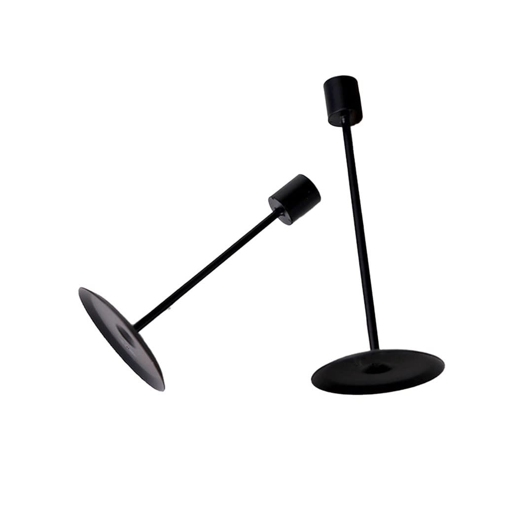 KGEZW 2-Pack Metal Candle Holders - Elegant Candlestick Stand for Wedding, Party & Home Decor (8.7x22cm) - Perfect for Dining Table Centerpiece, Office Desk Decor & Romantic Ambiance