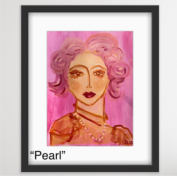 Hand-Embellished Pearl Giclee Art Print - 11x14 Inches with Elegant Frame - Perfect for Home Decor, Wall Art & Gift Giving