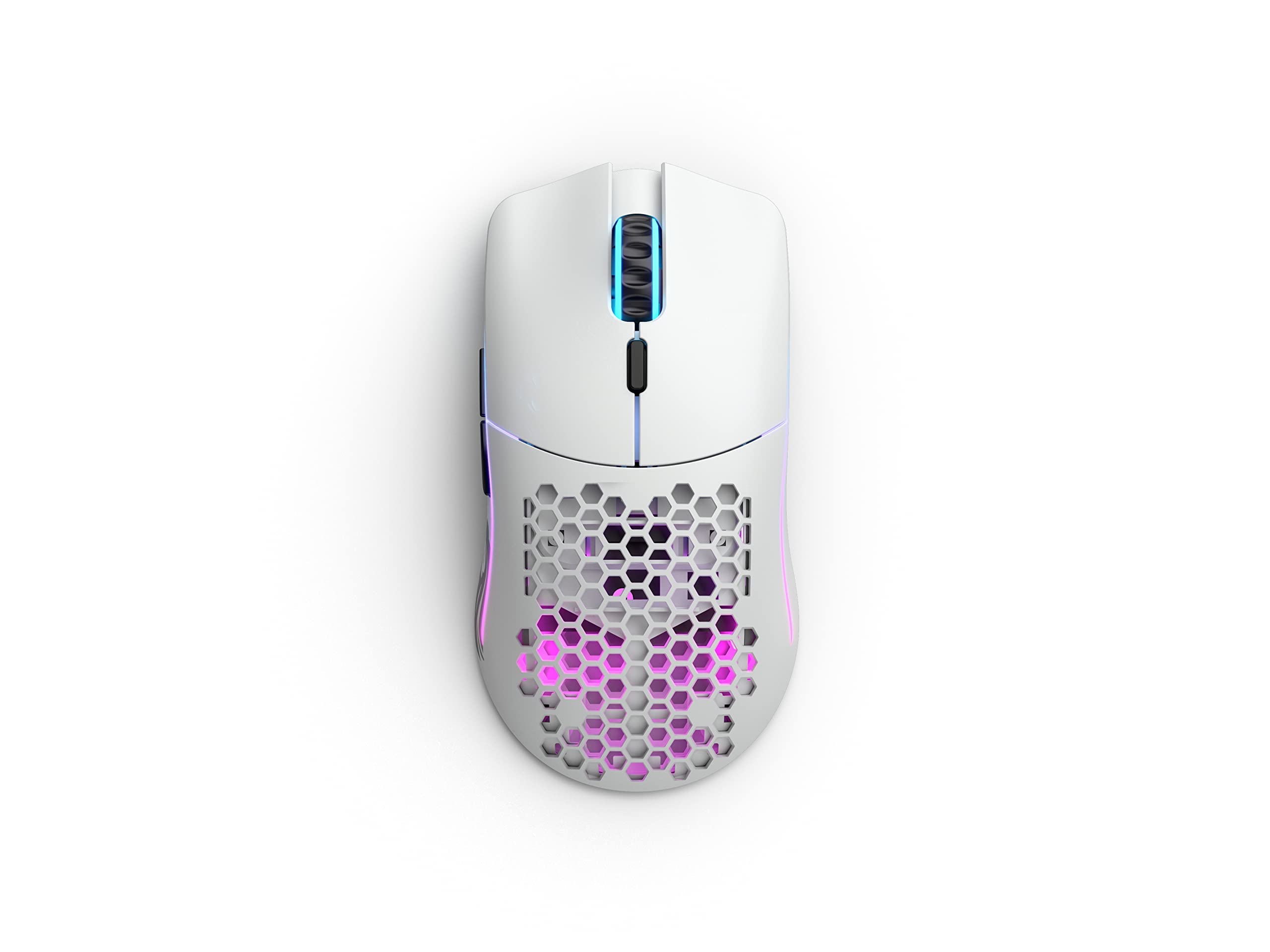 Glorious Model O- Wireless Gaming Mouse - 65g Ultra Lightweight Honeycomb Design, RGB Lighting, Ambidextrous, 2.4GHz Lag-Free Wireless, 71-Hour Battery Life - Matte White (Renewed) - Perfect for FPS, MOBA & Esports Gaming