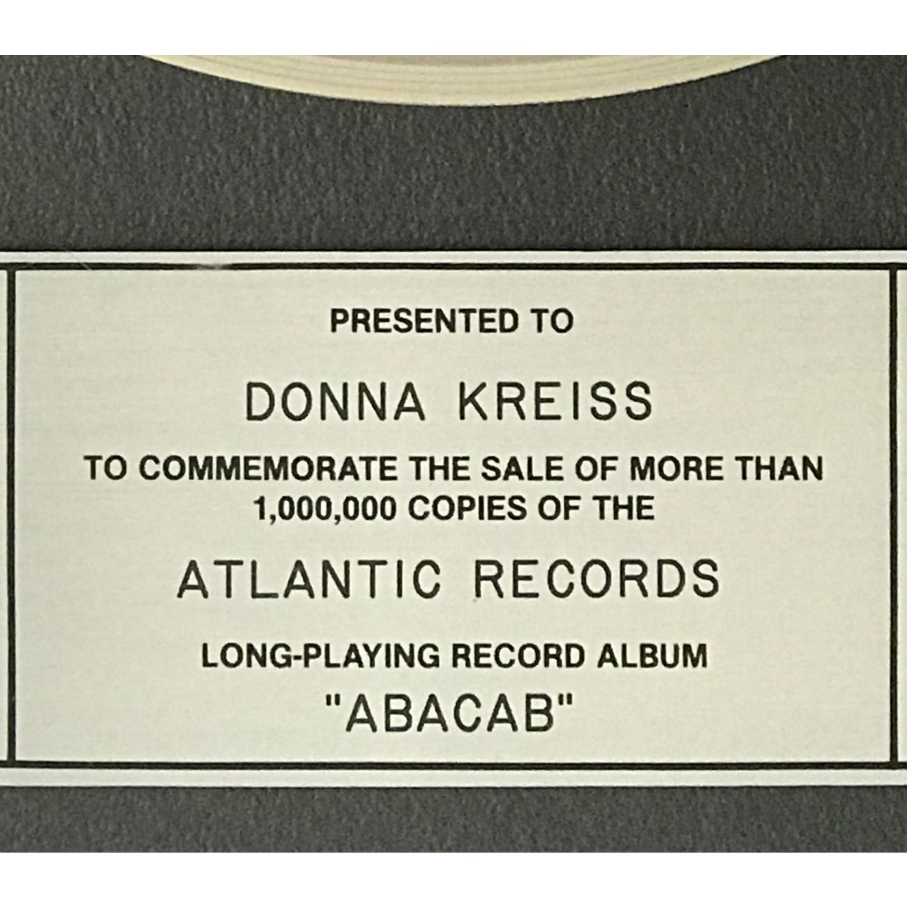 Genesis Abacab RIAA Platinum Album Award - Official Certified Music Record for Collectors & Fans - Perfect for Display in Home, Office, or Music Studio