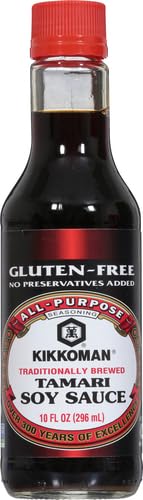 Kikkoman Gluten Free Tamari Soy Sauce - 10 oz Bottle | Premium Japanese Soy Sauce Alternative | Perfect for Sushi, Stir Fry & Asian Cooking