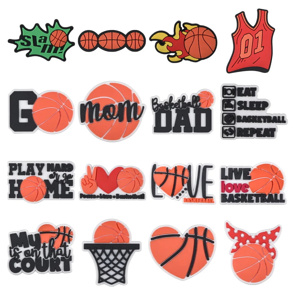 Basketball Shoe Charms for Men - Sports Sneaker Accessories for Dad - Cool Shoe Decorations - Perfect Christmas Gifts for Basketball Lovers (Great for Parties, Games & Sneakerhead Collections)