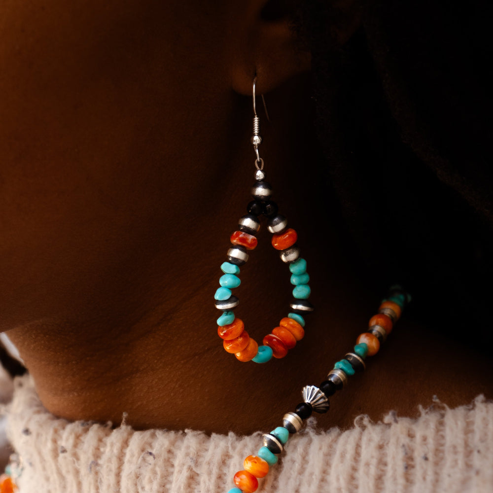 Southwest Skies Multi Bead Dangle Earrings for Women | Bohemian Beaded Jewelry | Handmade Tribal Style Accessories for Festivals, Parties & Everyday Wear
