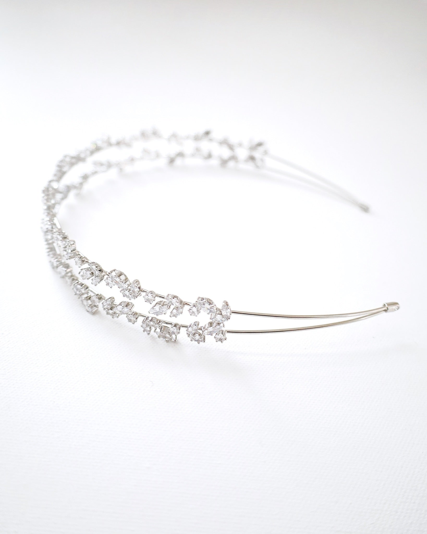 Ava Double Row Rhinestone Headband for Women - Elegant Crystal Hair Accessories for Weddings, Parties & Special Occasions