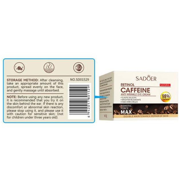 Hydrating Retinol & Caffeine Anti-Wrinkle Cream Set - 3PCS Eye & Face Cream for Dark Circles, Puffiness & Fine Lines | Overnight Firming Treatment for Youthful Skin | Perfect for Nighttime Skincare Routine & Travel