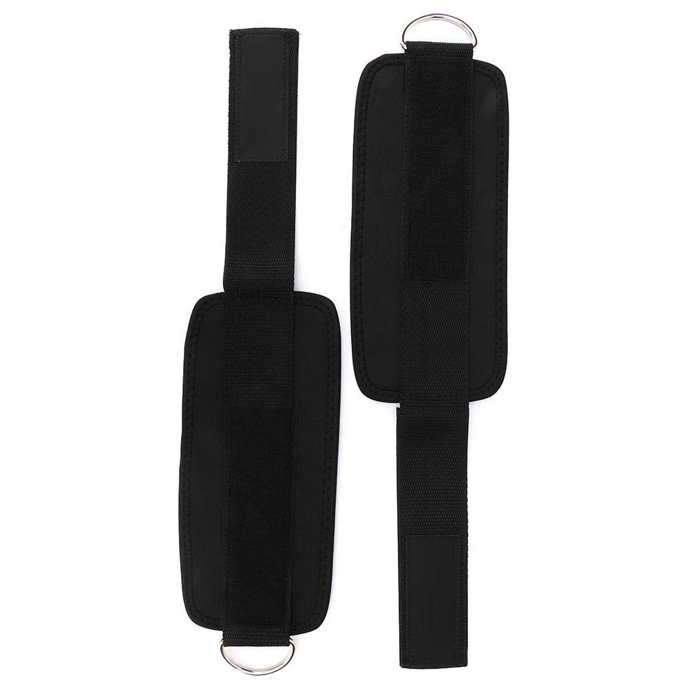 D-Ring Ankle Strap for Gym Workouts & Fitness Training - Black