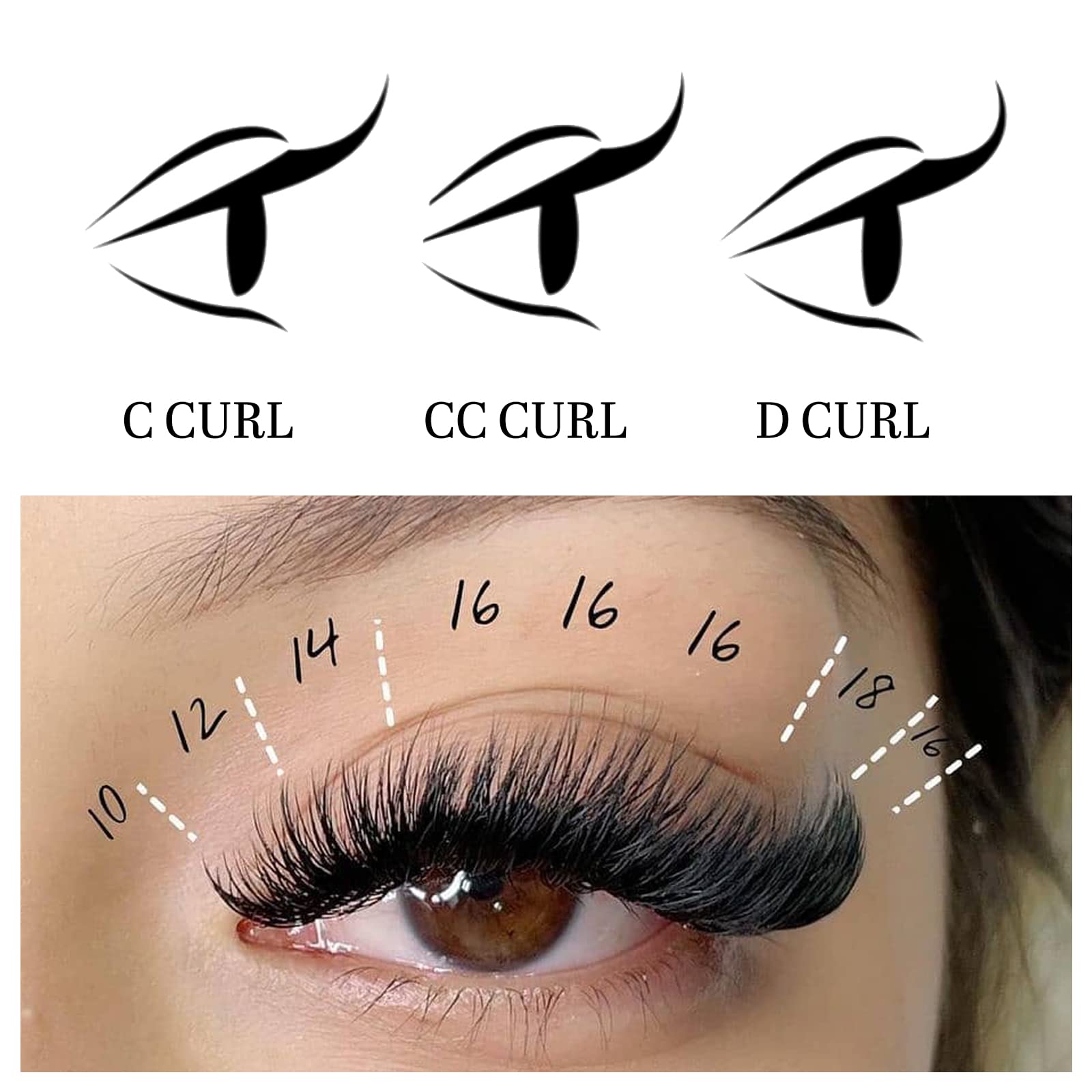 VEYES INC Professional Easy Fan Volume Lash Extensions - 0.03 C Curl 8-16mm - Matte Black Self-Fanning Eyelashes for Lash Technicians | Mixed & Single Length Tray (03/05/07 J/B/L/C/CC/D/DD Curl 8-25mm) | Perfect for Salon Use, Bridal Makeup & Volume Lash Extensions