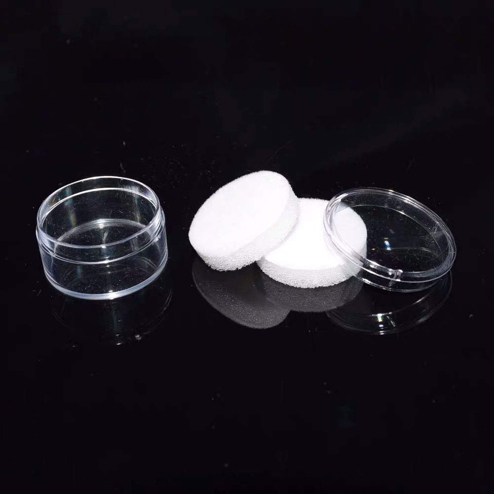 12Pcs Small Loose Diamond Gemstone Display Box - Round Jewelry Show Case with Clear Top Lids & Sponge Insert - White & Black for Diamond Rings, Earrings, Necklaces - Perfect for Jewelry Stores, Trade Shows & Home Collections