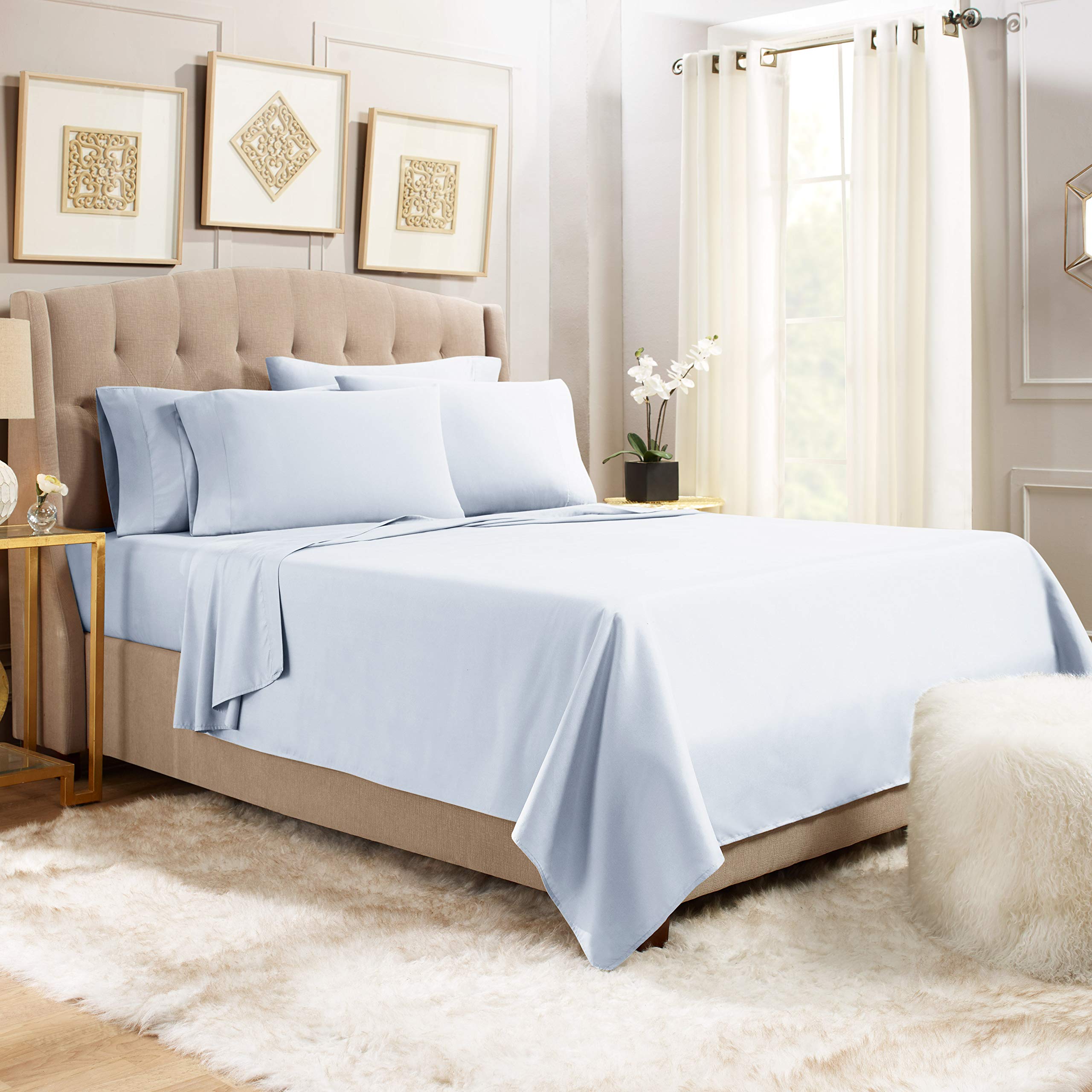 Empyrean 4-Pack Standard Queen Size Pillowcases - Soft Cooling Ice Blue Pillow Covers for Bedroom, Hotel & Guest Room - Breathable & Hypoallergenic Bedding Accessories