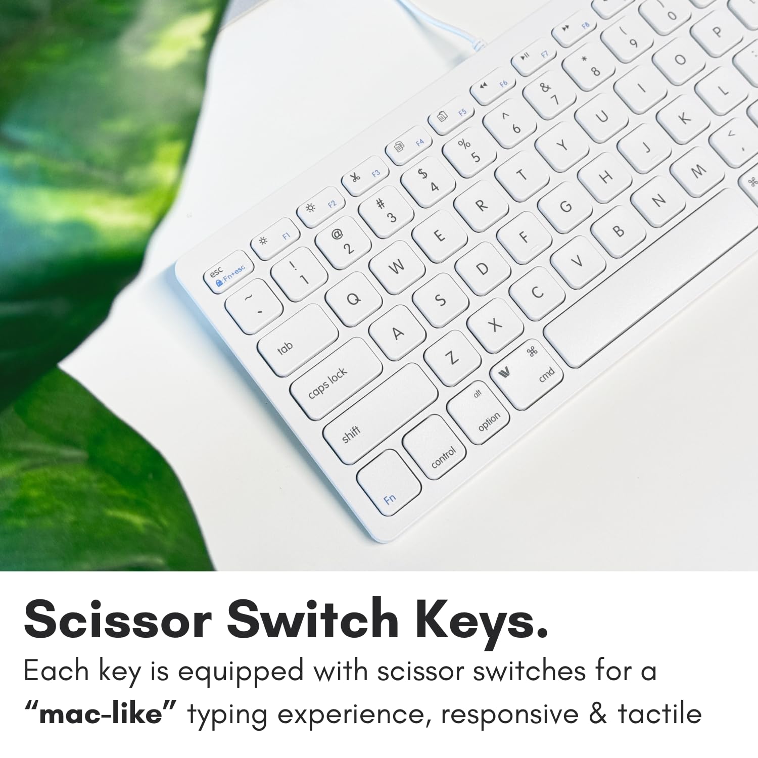 Macally USB Mini Keyboard for Mac & PC - 78 Keys, Compact Design for Small Spaces - White | Home & Office Use