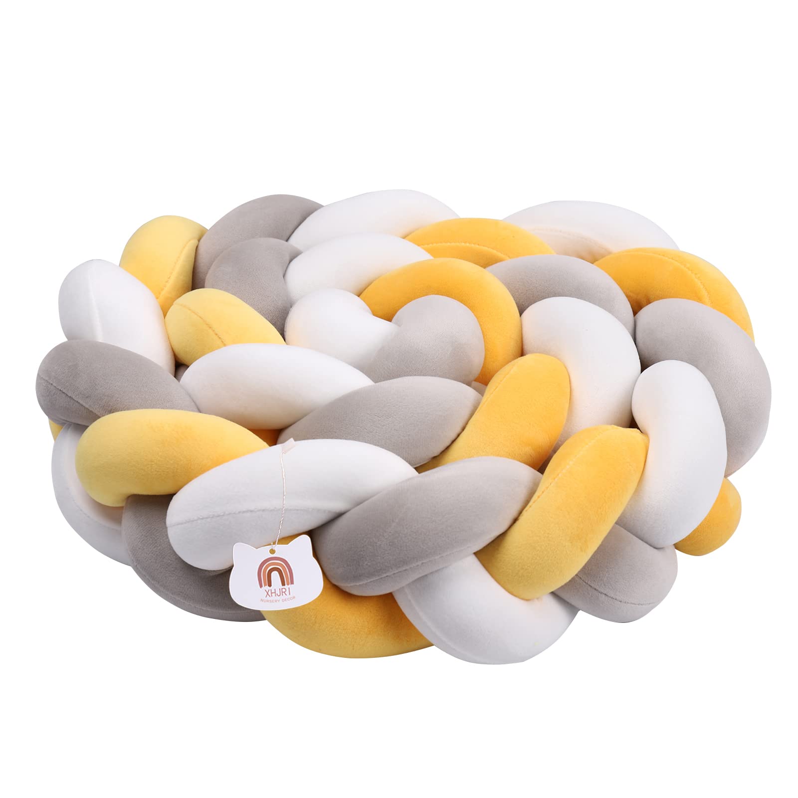 XHJRI Soft Cushion Knot Pillow - Home Decor & Furniture Decorative Throw Pillow for Bed Gap Filling, Plush Gift for Boys & Girls (Orange, White, Grey, 160 Inches) - Perfect for Living Room Sofa, Bedroom Decor & Cozy Reading Nook Accessories