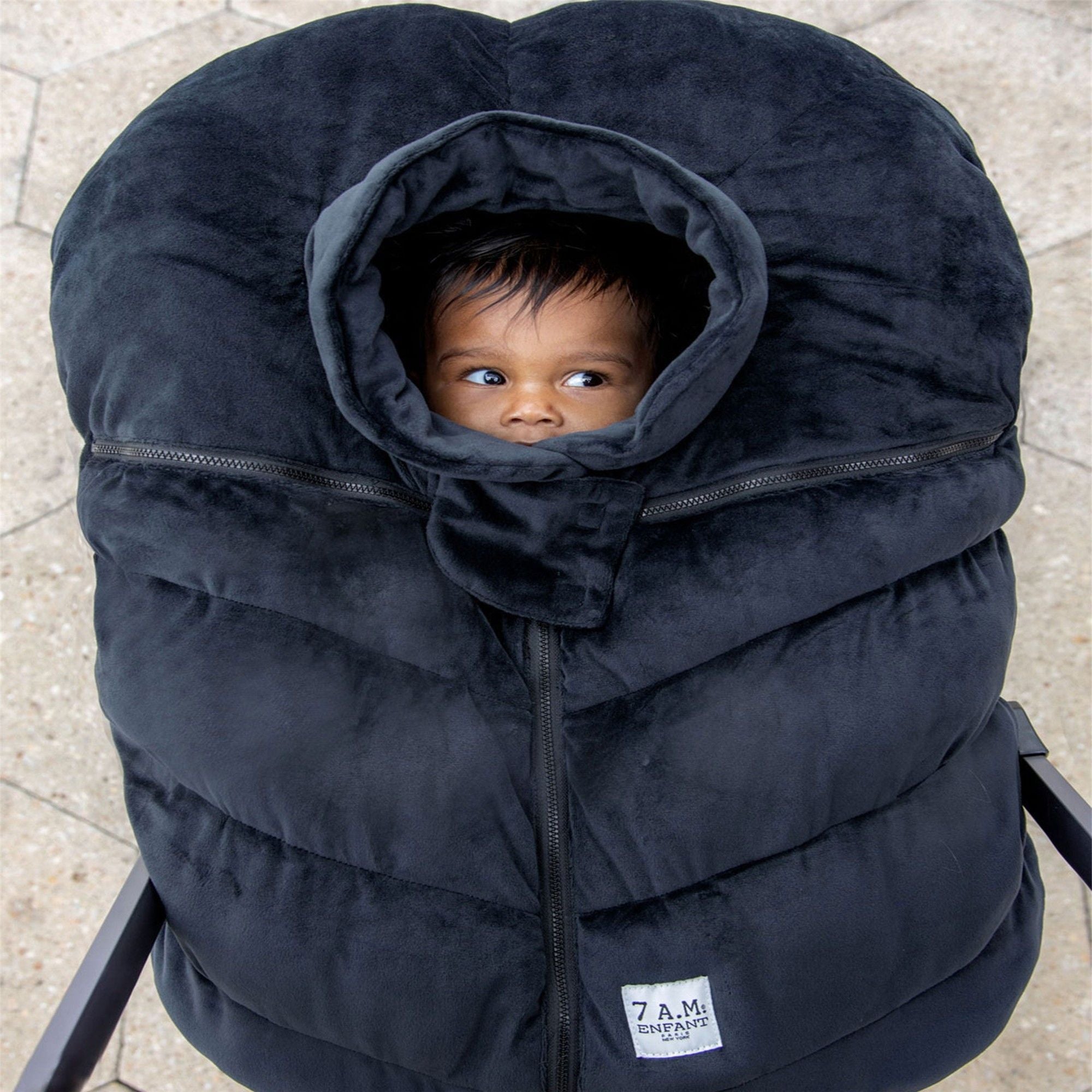7AM Enfant Car Seat Cocoon - Soft Velour & Cotton Baby Car Seat Cover for Newborns & Infants - Perfect for Winter Warmth & Car Travel Safety