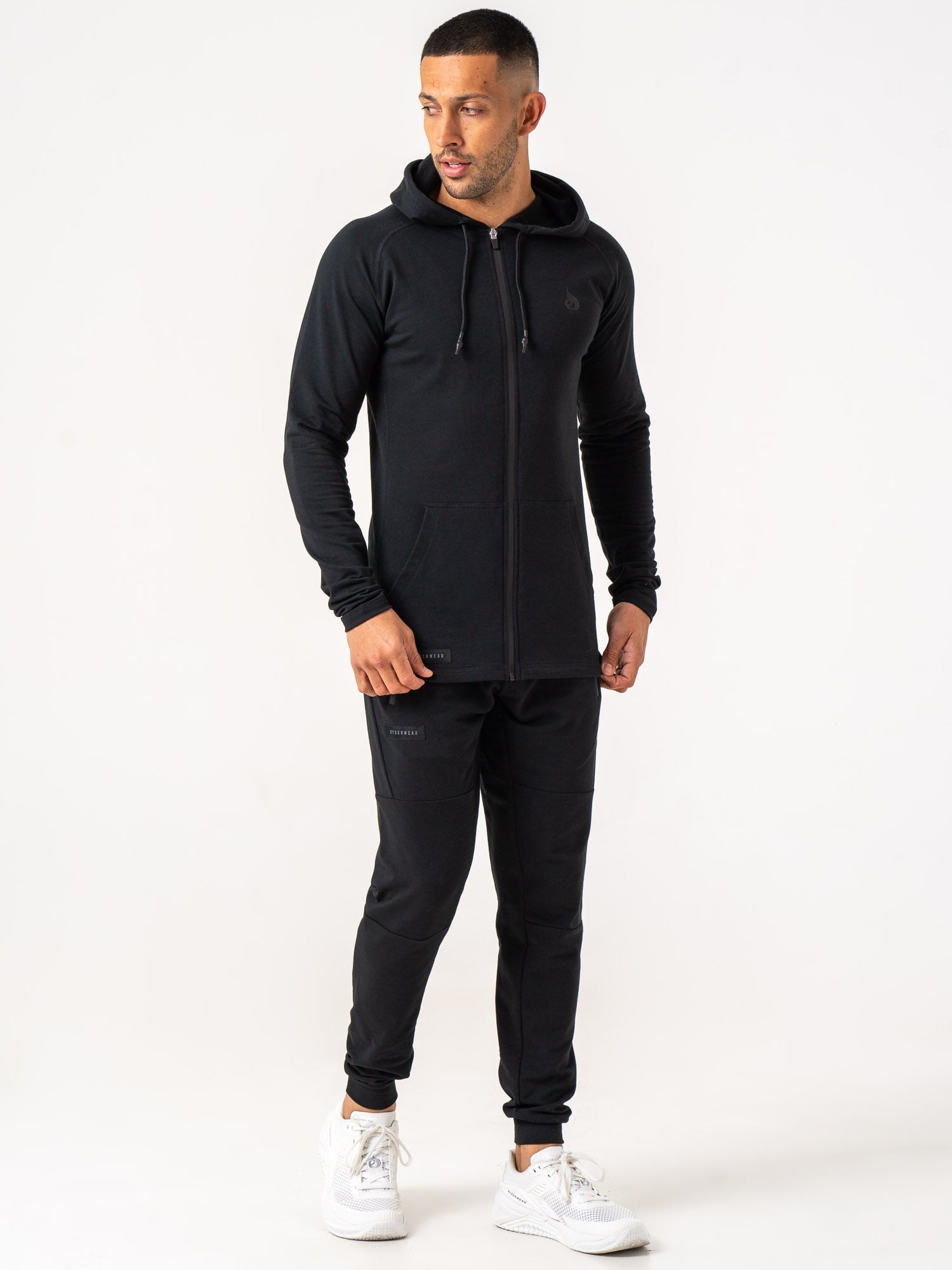 Endurance Zip Up Jacket for Men - Lightweight Waterproof Windbreaker with Hood - Perfect for Hiking, Running & Outdoor Activities - Black