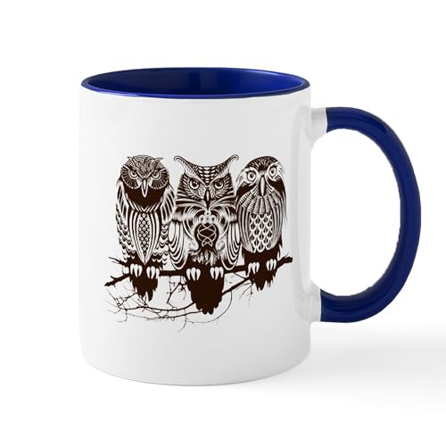 White/Navy Inside - Three Owls Mugs