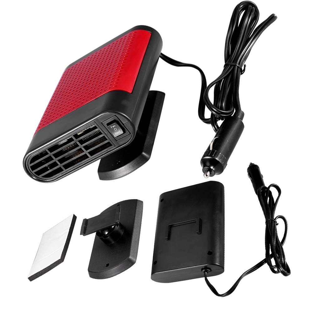 12V Portable Car Window Defroster - Electric Windshield Heater & Demister for Fast Defrosting and Drying (Red) - Perfect for Winter Driving, Snowy Mornings, and Icy Conditions
