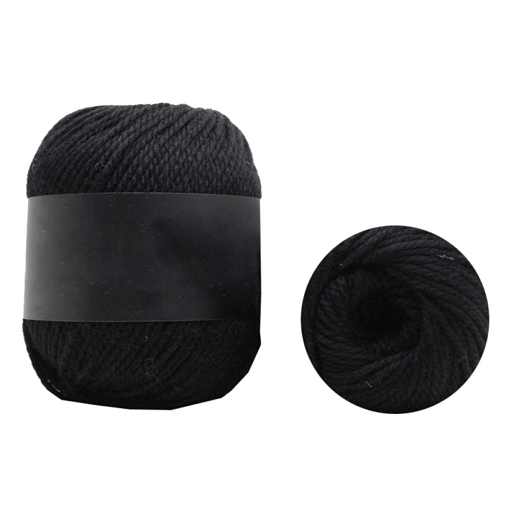 Premium 100G Soft Cotton Baby Knitting Yarn - Milk Sweet Velvet Wool for Hand Knitting, Crochet & DIY Sweaters (12 Black, 1Pc) - Perfect for Baby Clothes, Blankets & Cozy Winter Accessories
