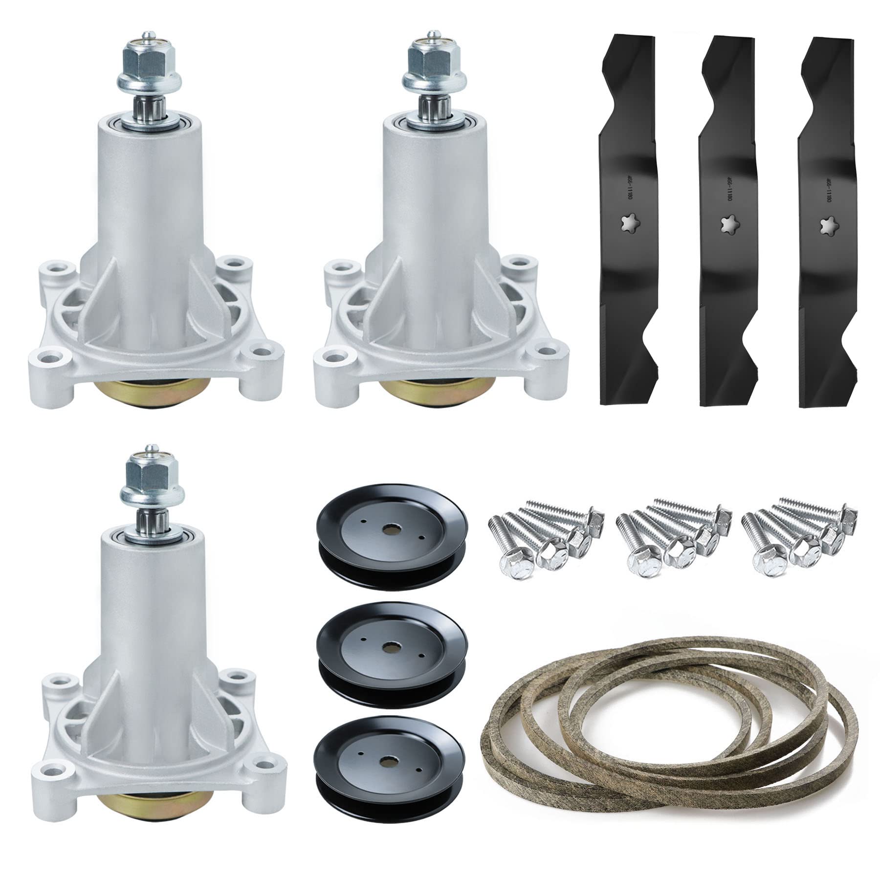 **54 Inch Deck Rebuild Kit for Craftsman Mowers - Includes Pulley, Spindle, Blade & 148 5/8