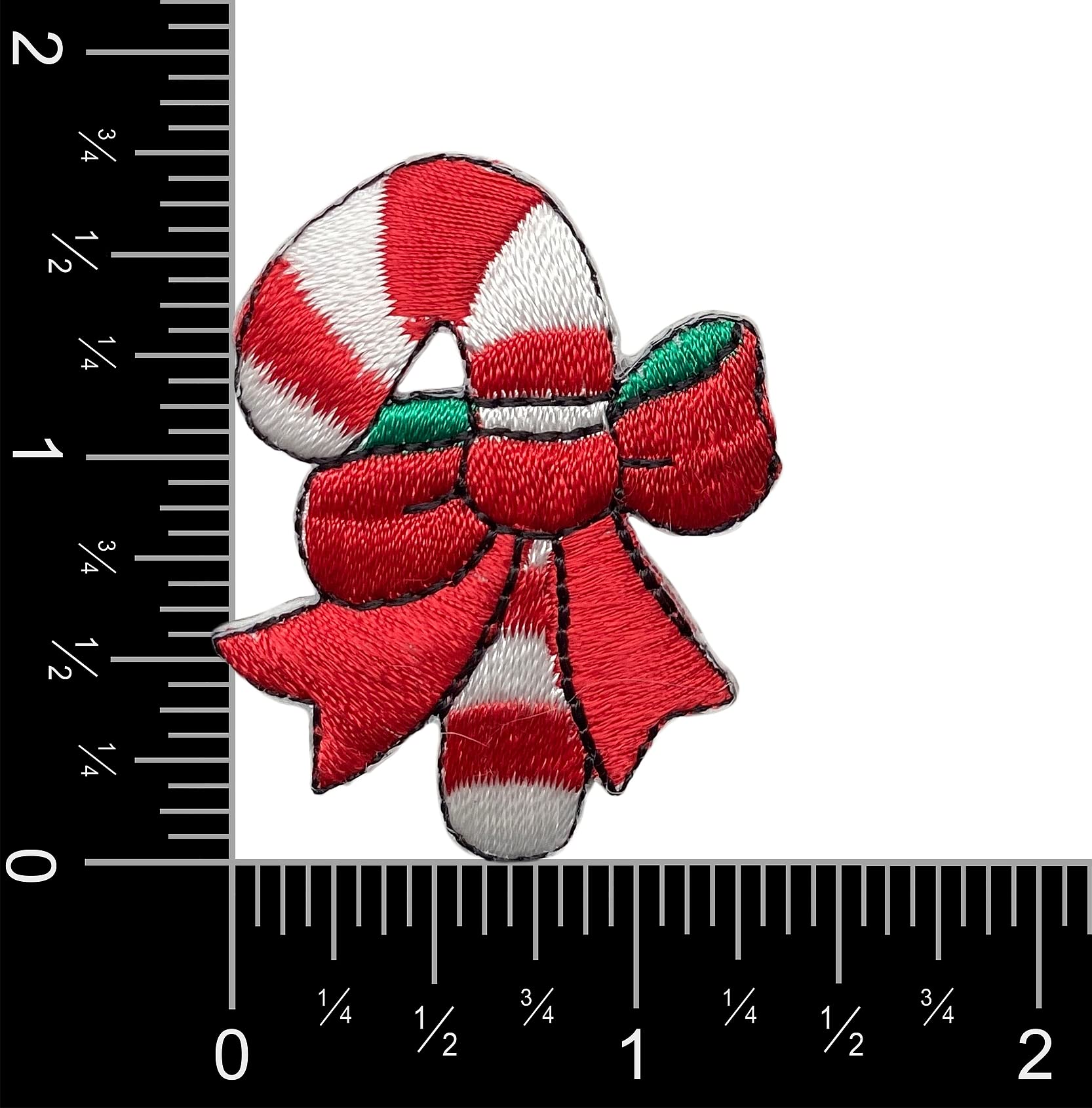Wholesale Embroidered Candy Cane Iron-On Applique Patches - Christmas DIY Crafts, Holiday Decorations & Costume Accessories for Garments, Bags, Hats