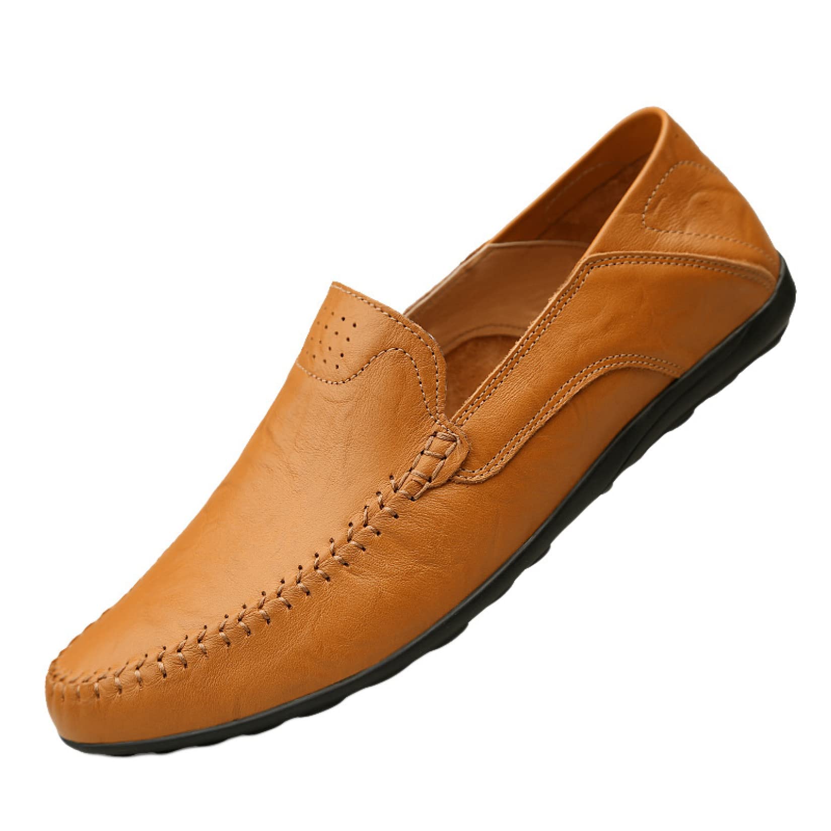 HOXEKLE Men's Breathable PU Leather Driving Loafers - Lightweight Slip-On Moccasins for Casual Wear | Perfect for Work, Travel & Everyday Comfort
