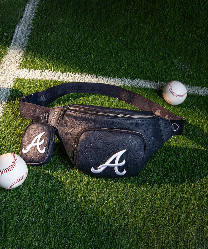 MLB Leather Sport Fanny Pack for Men & Women - Adjustable Waist Bag for Running, Hiking, Travel - Stylish & Durable Crossbody Belt Bag