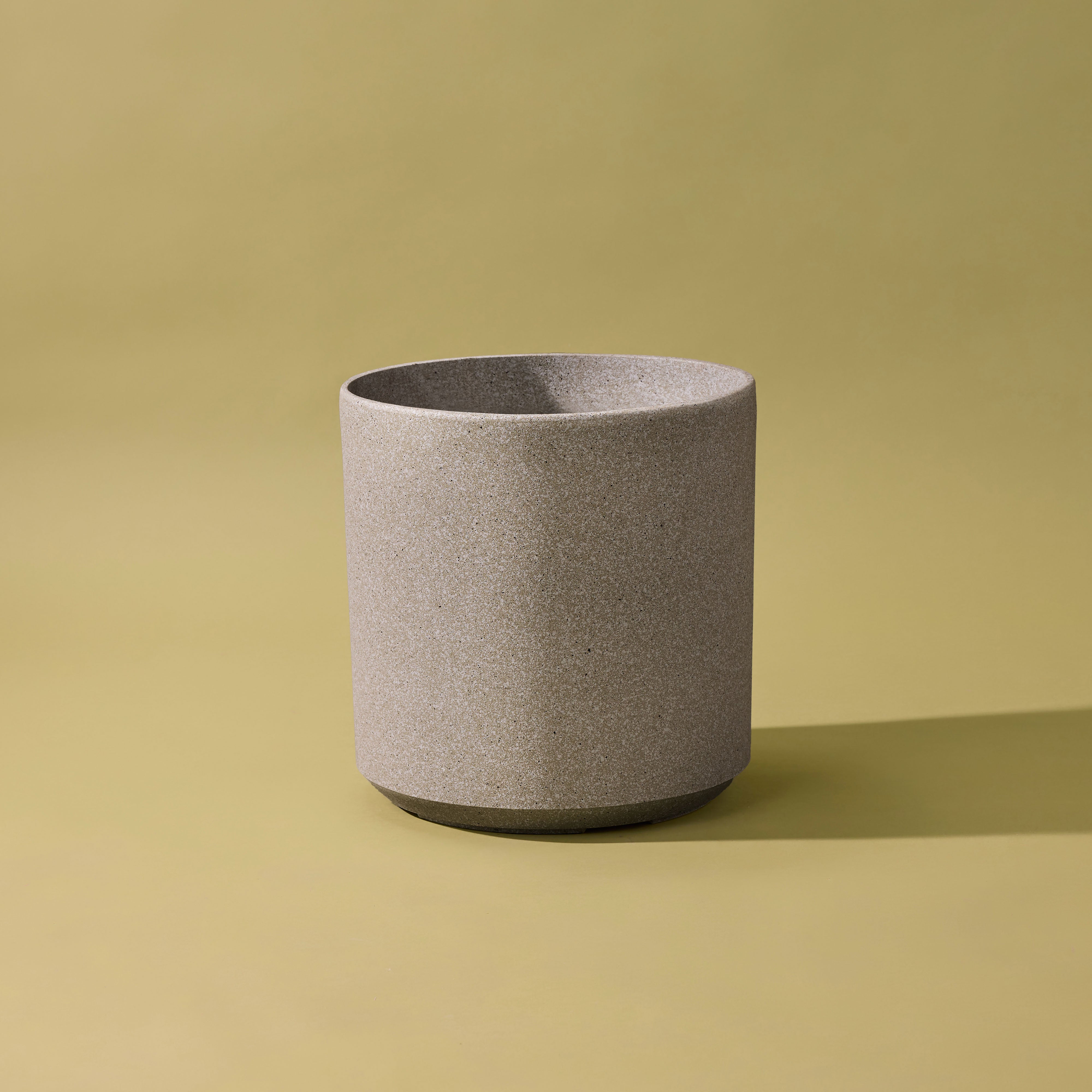 Grey Cylinder Planter 28cm - Modern Indoor Outdoor Flower Pot for Home Garden Decor, Patio & Office Plants