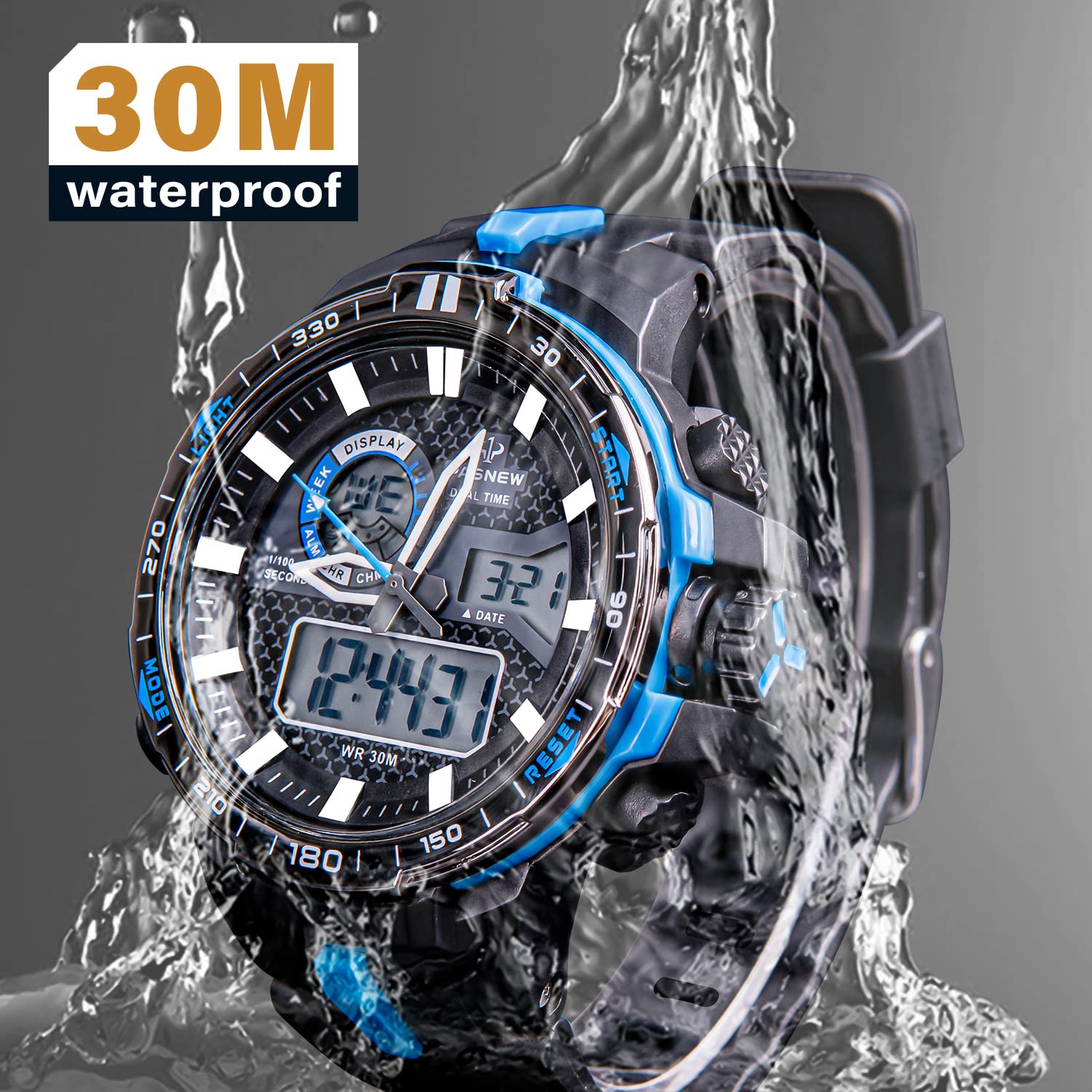 PASNEW Waterproof Sports Watch for Boys - Large Dial, Outdoor Activities