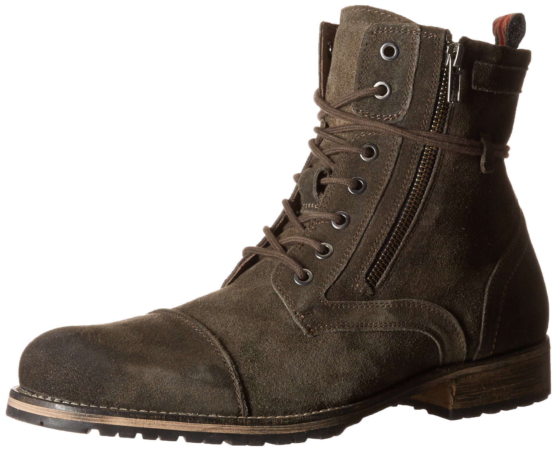 Men's Testosterone Genuine Leather Combat Boots - Waterproof Poolside & Outdoor Hiking Shoes for Beach, Gym & Casual Wear
