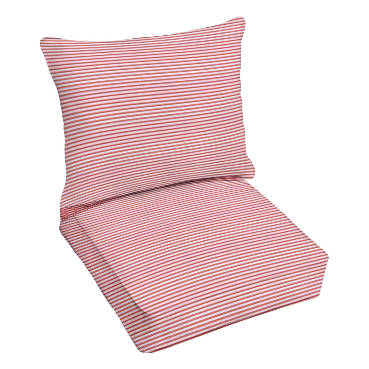 **Outdoor Deep Seating Cushion Set - Red Striped Abstract Geometric Design - Premium Replacement Cushions for Patio Furniture, Lounge Chairs & Conversation Sets - Perfect for Backyard, Deck, and Poolside Relaxation**