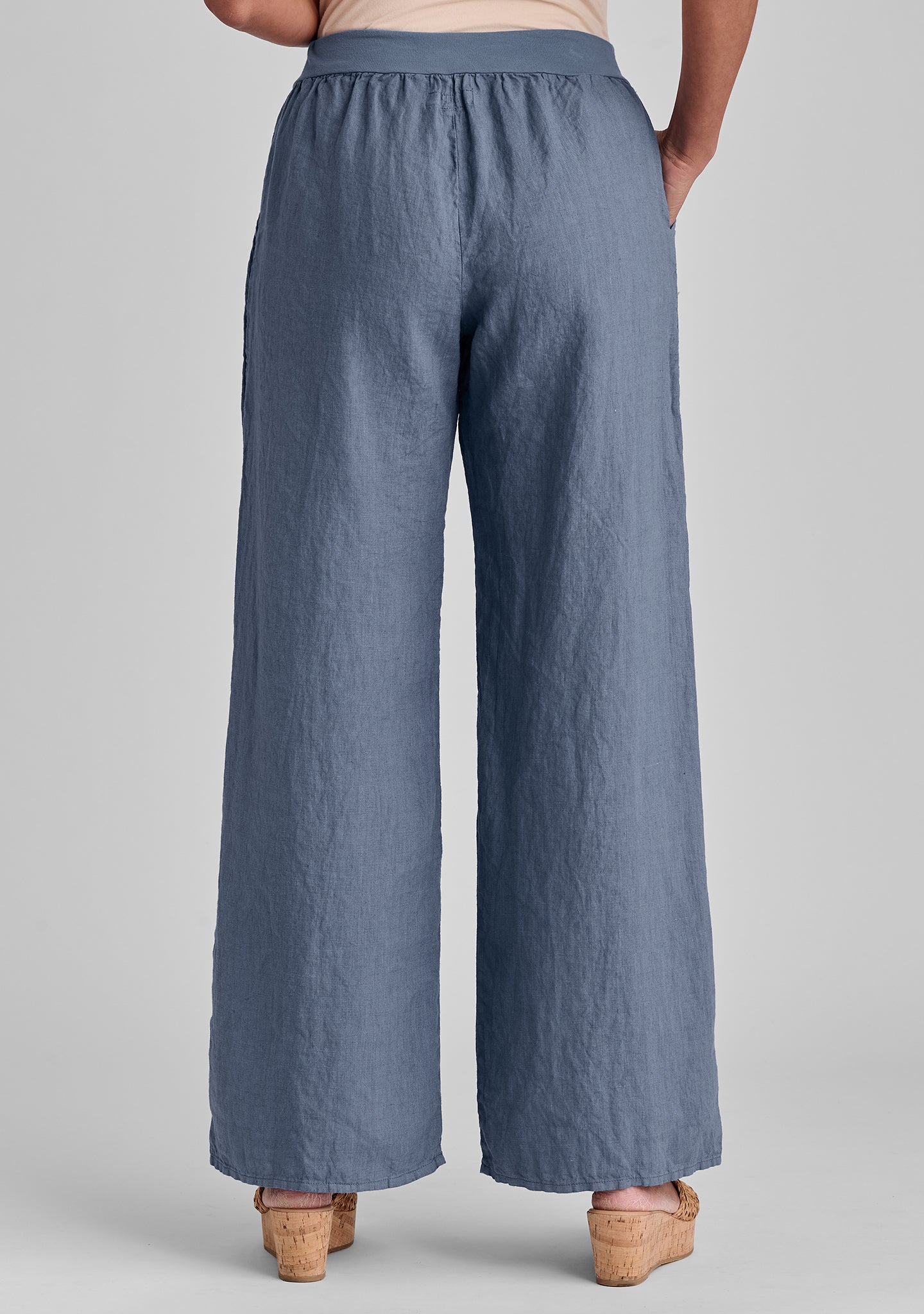 Linen Drawstring Pants for Women - Comfortable Flat Iron Pants with Elastic Waist - Casual Summer Lounge Pants for Yoga, Travel & Home Wear
