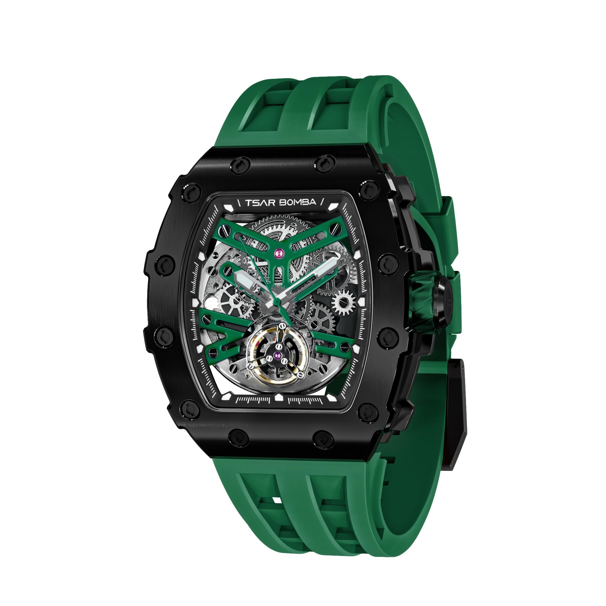 TSAR BOMBA Luxury Automatic Watch for Men - Japanese Mechanical Movement, 50M Waterproof, Stainless Steel Case, Sapphire Crystal, Big Face - Perfect for Business, Formal Events & Unique Fashion Gifts
