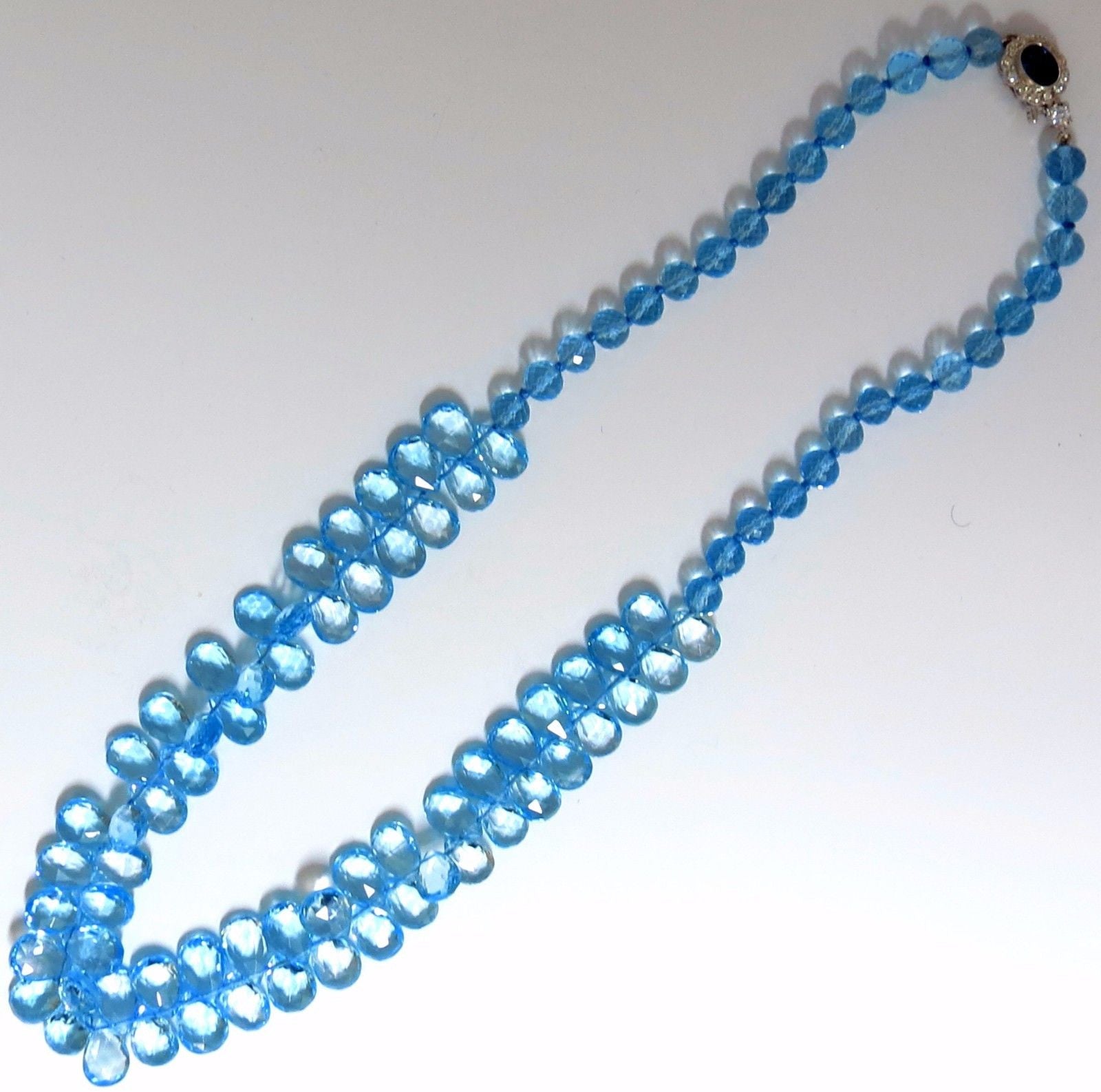 14K Gold Blue Topaz & Sapphire Diamond Necklace - 260CT Natural Gemstone Jewelry for Women, Elegant Gift for Anniversary, Wedding & Special Occasions