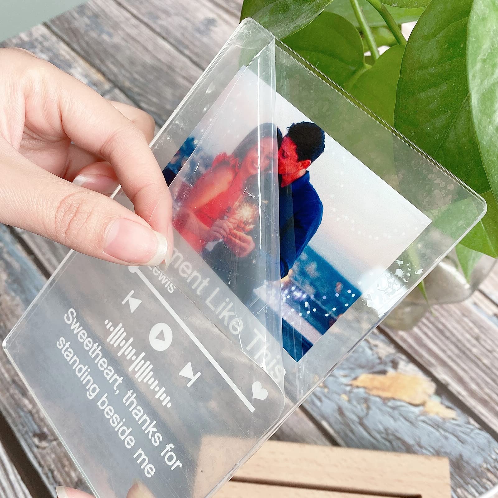 Custom Music Art Plaque Night Light - Personalized LED Lamp with Scannable Photo & Song Album Cover - Unique Gift for Father's Day, Mother's Day, Valentine's, Christmas, Birthday & Anniversary - Perfect for Bedroom Decor, Romantic Surprises & Special Occasions