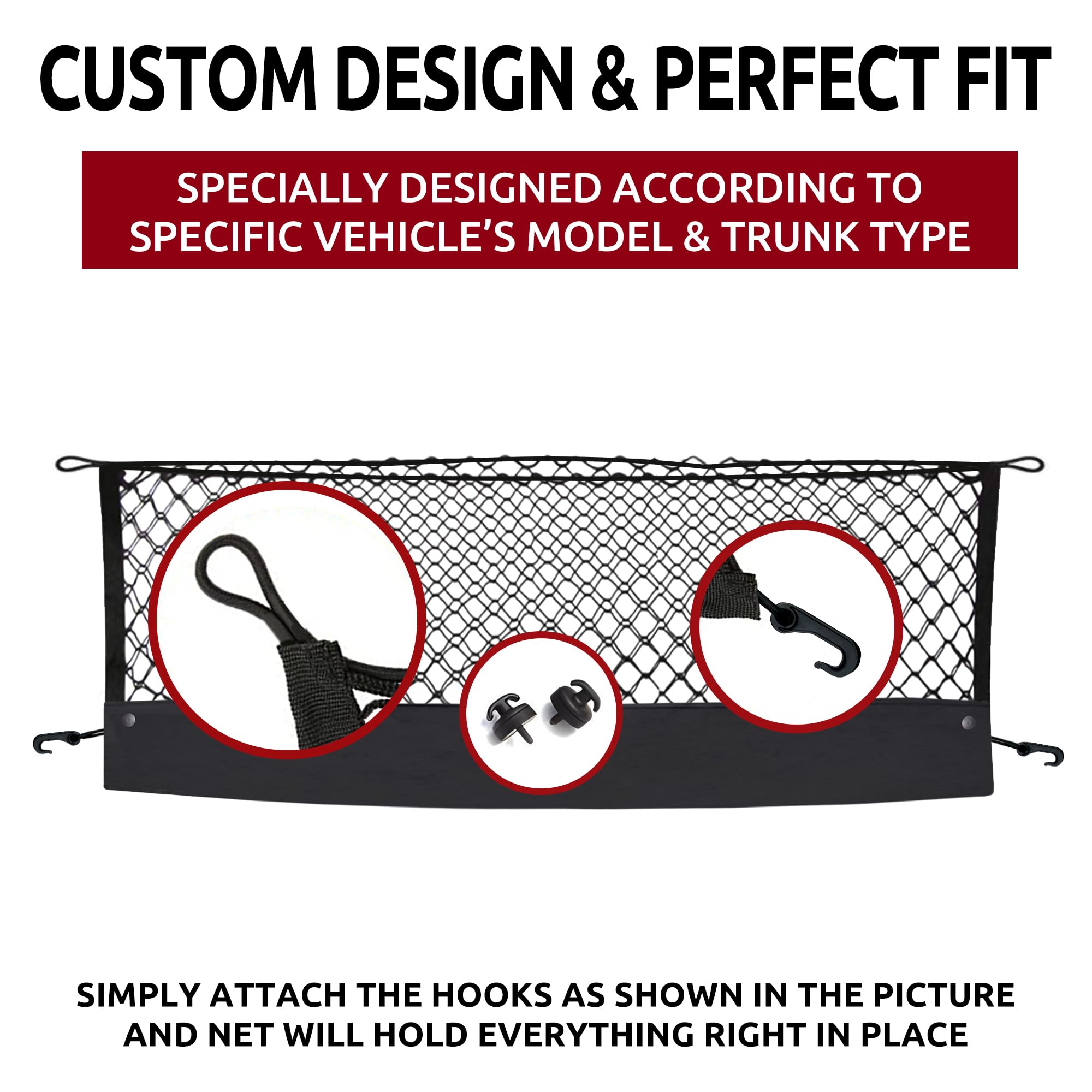 Premium Envelope Style Trunk Mesh Cargo Net for Cadillac Escalade ESV 2015-2025 | Heavy-Duty Car Storage Organizer | Universal Pickup Truck Bed Net | Perfect for Road Trips, Camping & Outdoor Adventures