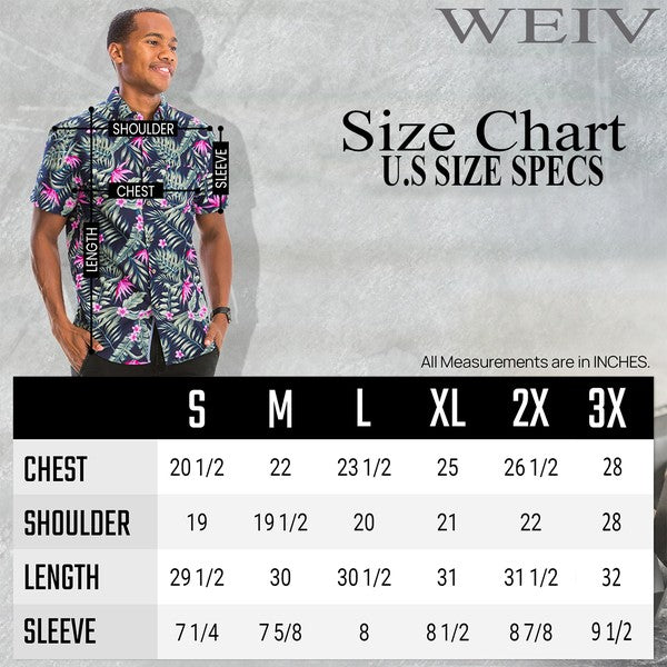 Hawaiian Shirt for Men & Women - Tropical Floral Print Short Sleeve Button Up Shirt | Perfect for Beach Vacation, Summer Party & Casual Wear