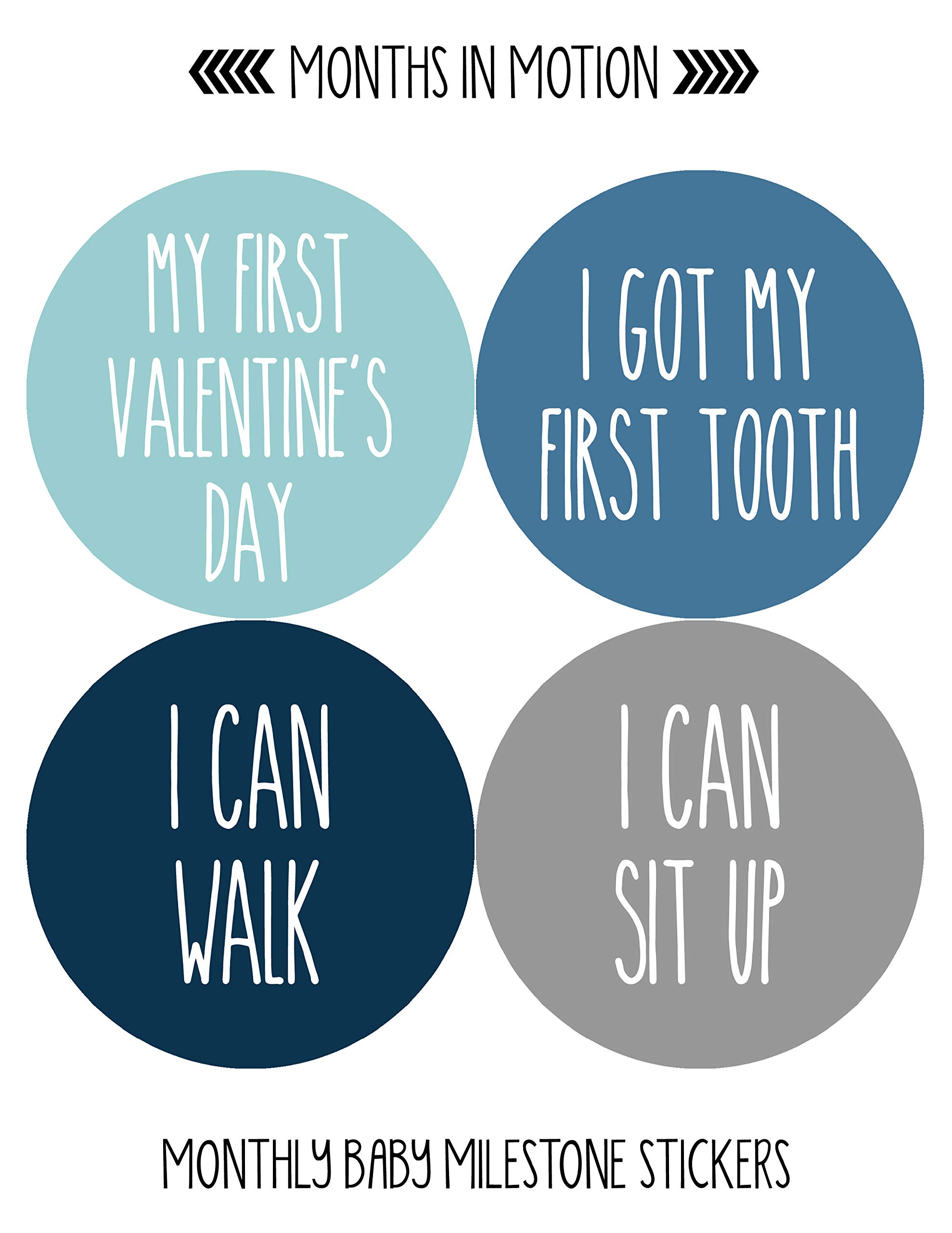 Baby Milestone Stickers Set of 24 - Newborn Monthly Growth Tracking Stickers for Boys & Girls - Perfect for Baby Photo Shoots, Scrapbooking & First Year Memory Keepsakes