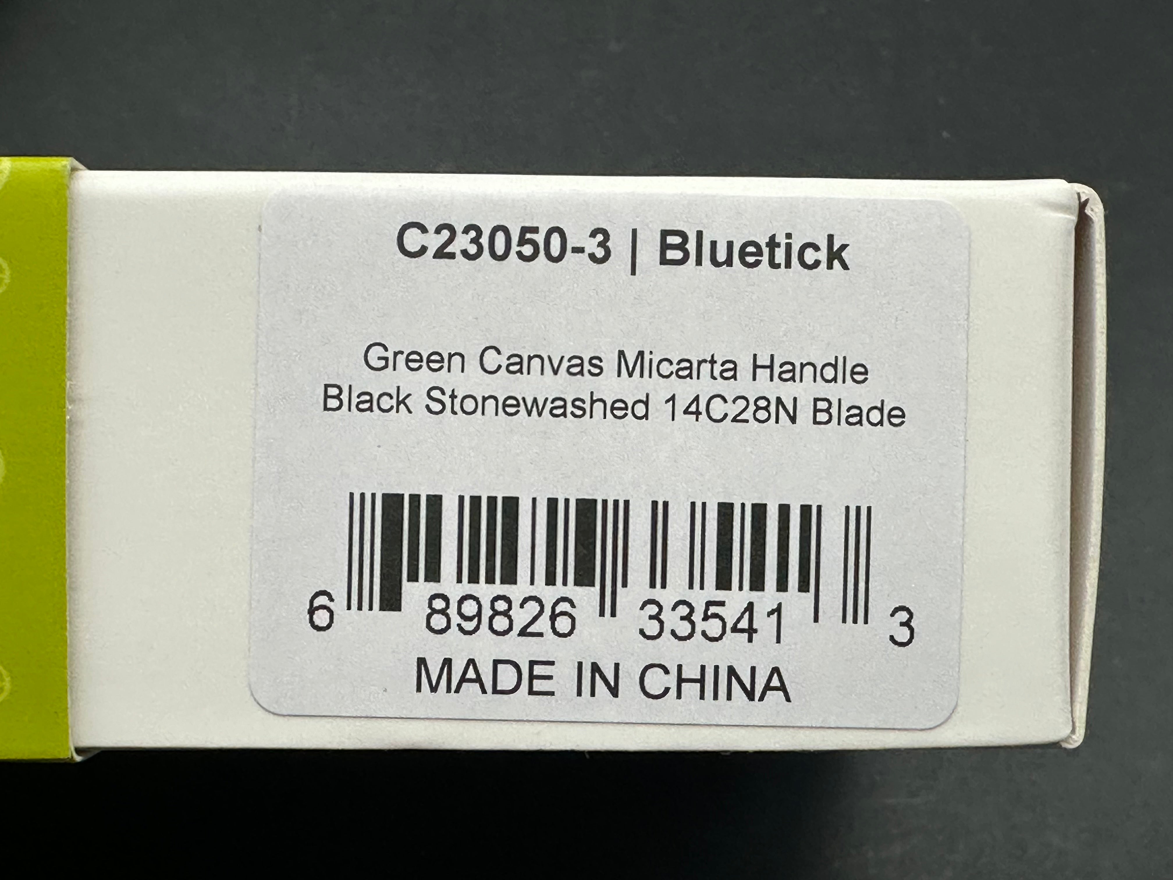 CIVIVI BLUETICK Folding Pocket Knife - Green Canvas Micarta Handle, 14C28N Steel Drop Point Blade, Plain Edge with Black Stonewash Finish (Model C23050-3) - Perfect for Camping, Hiking & Everyday Carry (EDC)