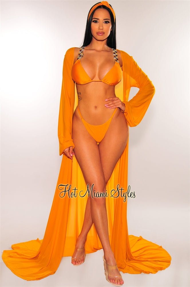 Dijon Sheer Mesh Belted Cover Up - Lightweight Beach Wrap, Swimwear Cover Up for Women, Perfect for Poolside, Vacation & Summer Outfits