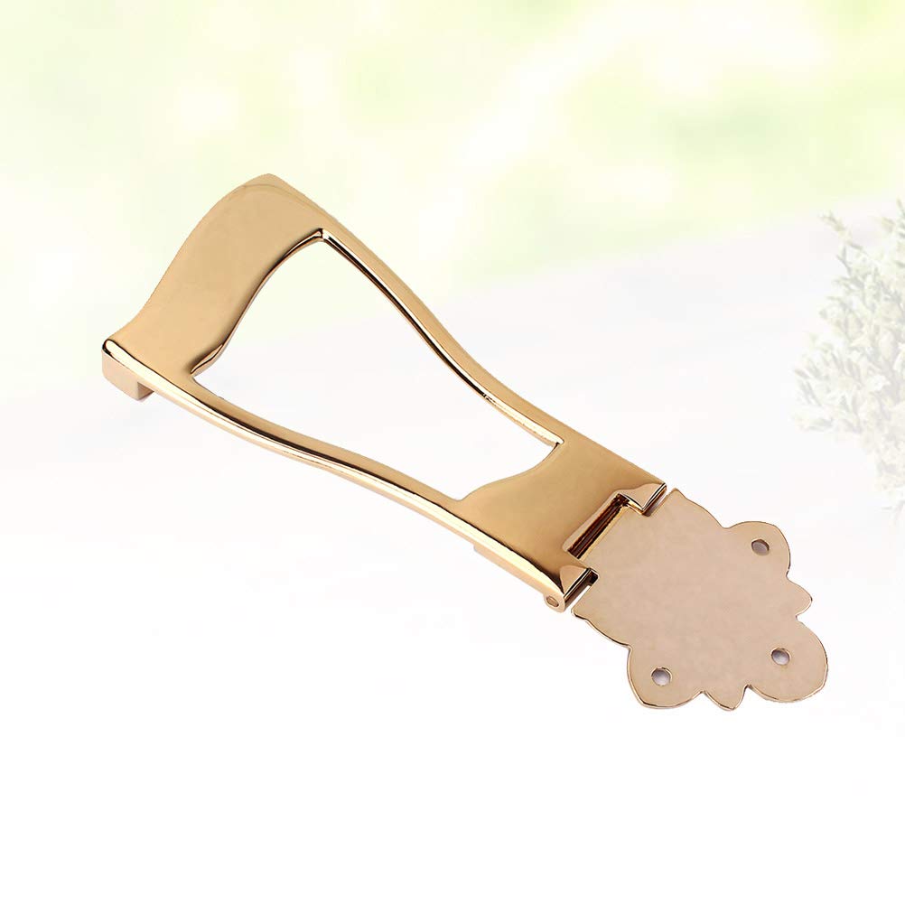 Healifty 6-String Jazz Archtop Guitar Trapeze Tailpiece Bridge Replacement - Gold Finish | Perfect for Jazz Guitar Upgrades & Vintage Guitar Repairs