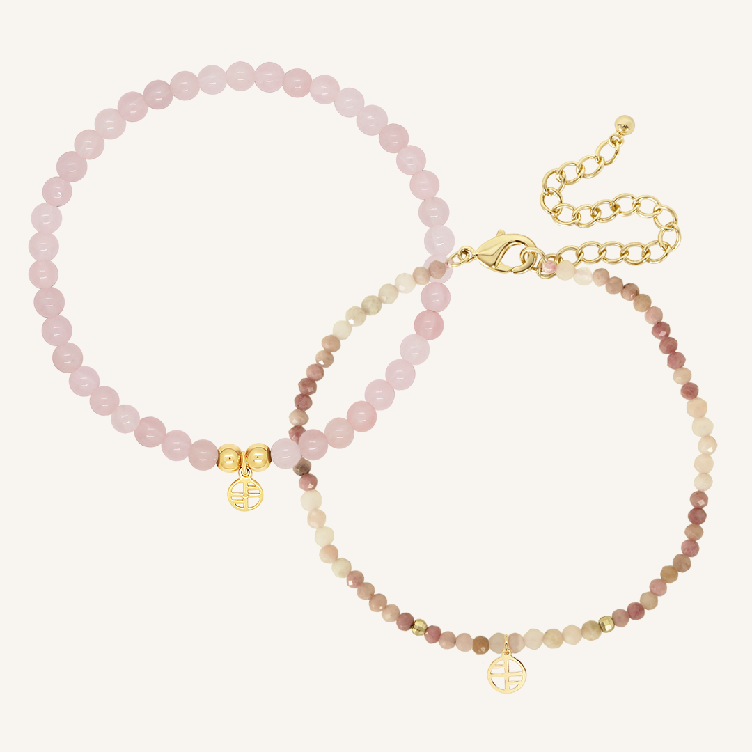 Elegant Pink Bracelet Duo Set - Trendy & Stylish Jewelry for Women - Perfect for Gifts, Parties & Everyday Wear
