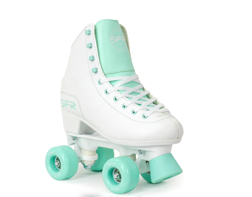 SFR Figure Skates for Women - White & Green Ice Skates for Beginners & Professionals - Perfect for Ice Rinks, Outdoor Skating & Competitive Performances