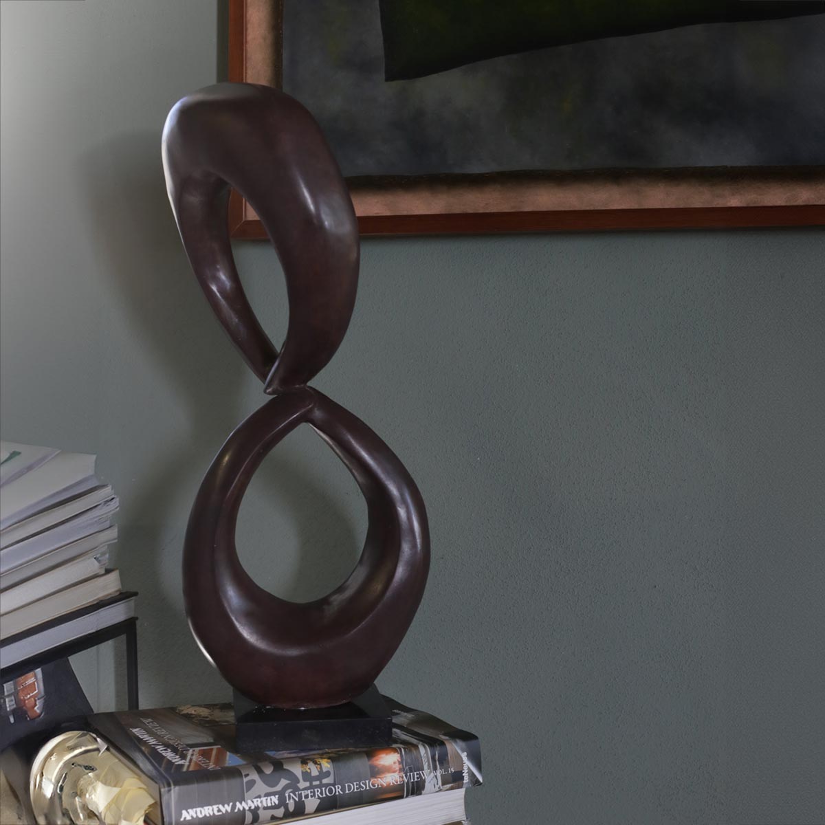 Bordeaux Patina Bronze Sculpture - Handcrafted Art Deco Statue for Home & Office Decor | Perfect for Living Room, Garden & Gift Giving