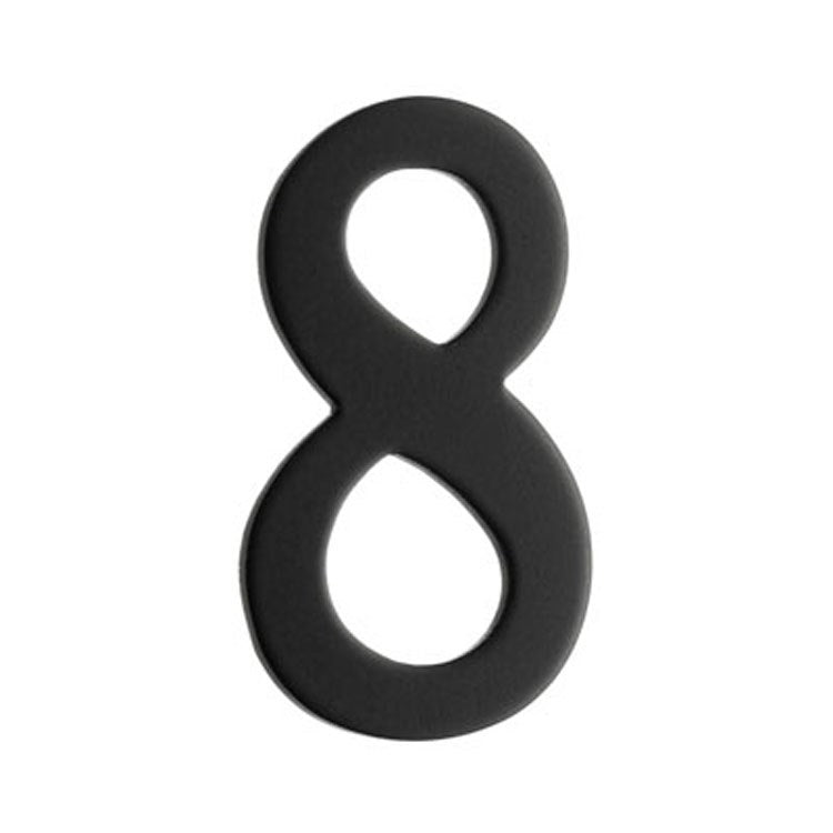 Black Stainless Steel Self-Adhesive Address Number 8 for Mailbox - 2 Inch House Numbers for Outdoor Use, Front Door, Packages & Parcel Delivery