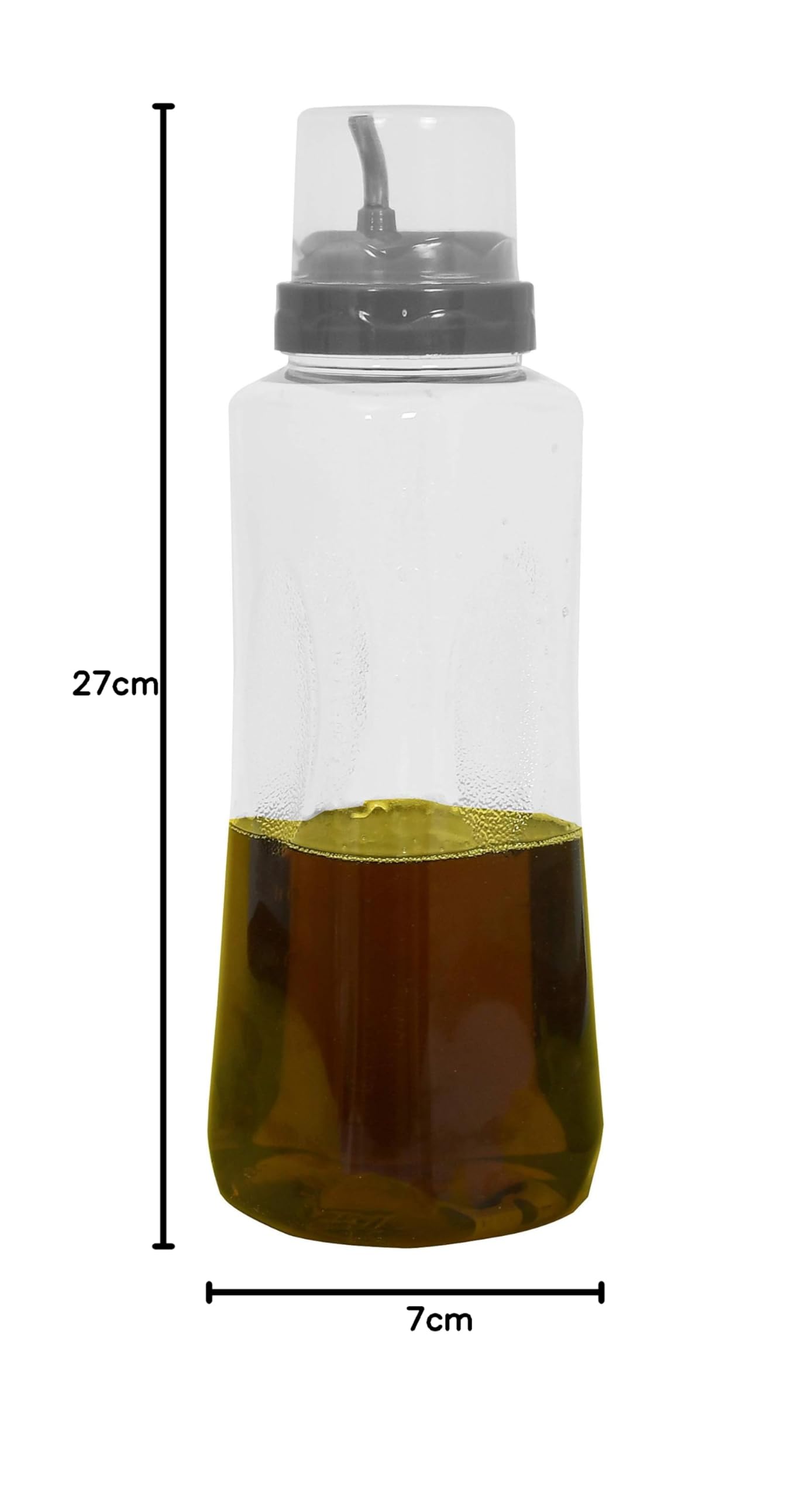 Kuber Industries 1L Leakproof Plastic Oil Dispenser - Grey Standard for Kitchen, Cooking & Salad Dressing