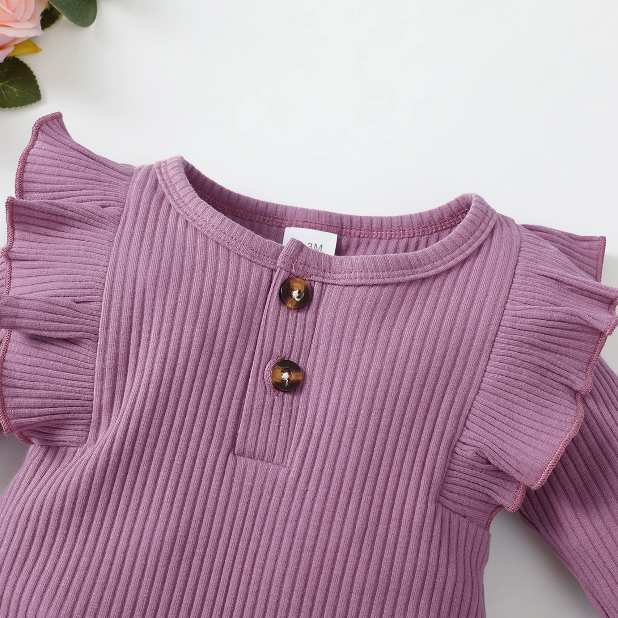 Renotemy Newborn Baby Girl Clothes - Fall Winter Outfits, Infant Rompers & Solid Jumpsuits | Soft Cotton Bodysuits for 0-24 Months | Perfect for Family Photos, Holidays & Daily Wear