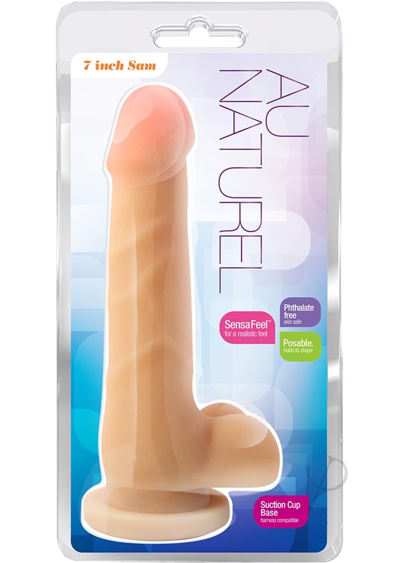 Au Naturel Sam Dildo 7 Inch Realistic Vanilla Scented Silicone Adult Toy - Perfect for Solo Play & Couples Intimacy